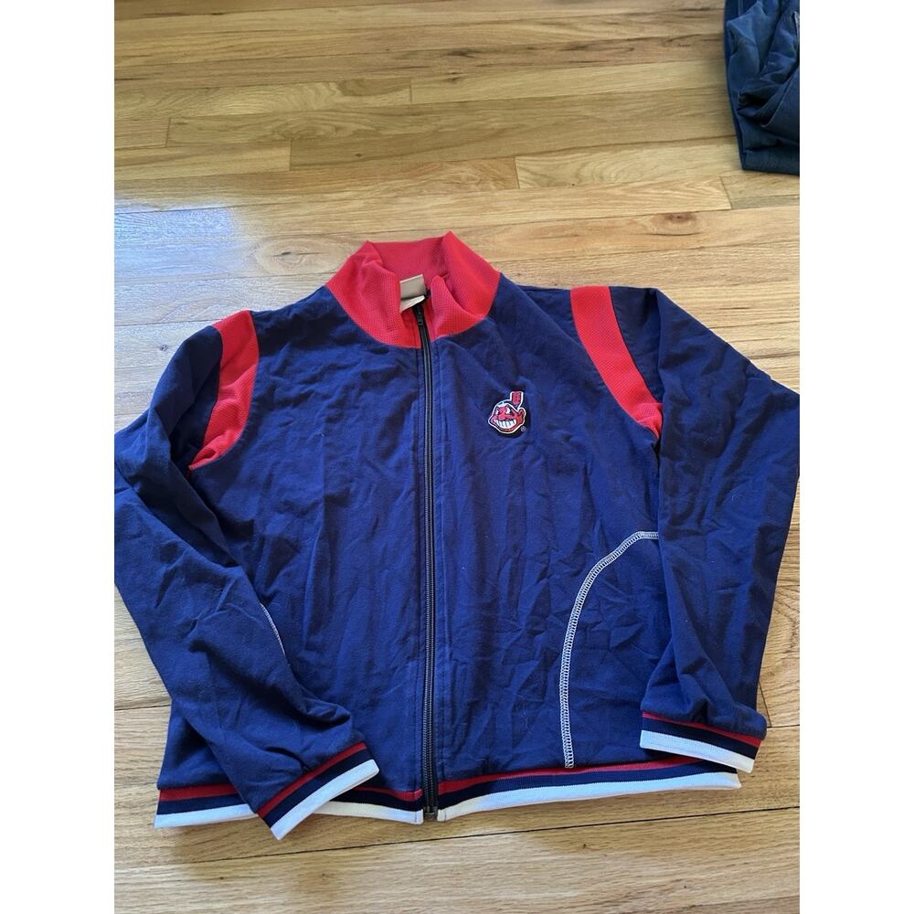 Vintage Women Cleveland Indians Authentic Product Zip Up Medium Made In USA